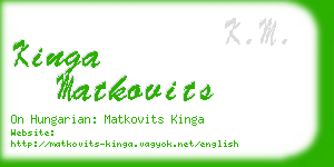 kinga matkovits business card